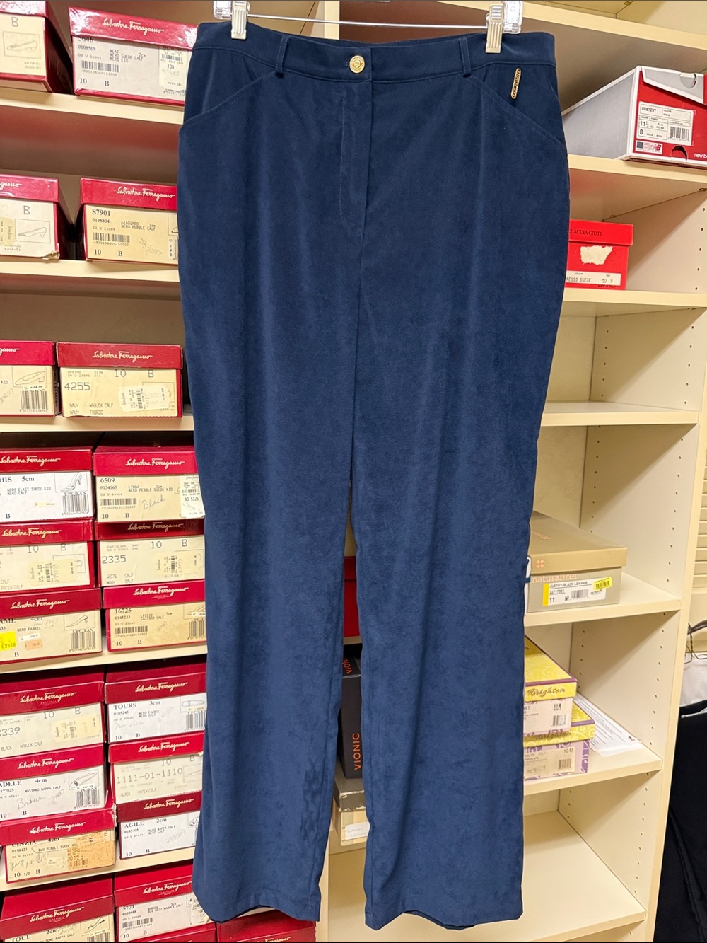 St. John Pants in Navy with gold hardware detailing